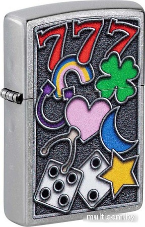 Зажигалка Zippo Street Chrome All Luck 48682
