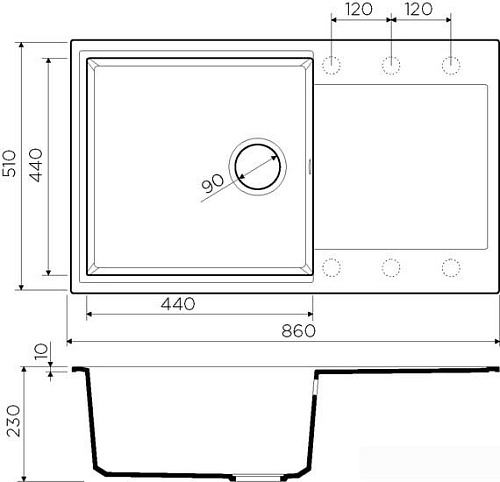 Кухонная мойка Omoikiri Daisen 86 BE