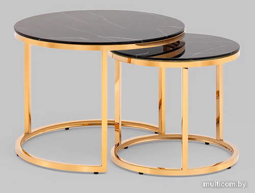 Журнальный столик Stool Group Селена (стекло черный мрамор/золото)