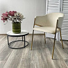 Стул с подлокотниками M-City Dill 629M05105 (bluvel-22 milk велюр/золотой)
