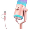 Проводной микрофон Maono DM30 RGB (розовый)