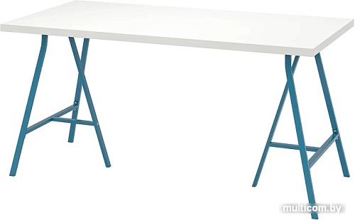 Письменный стол Ikea Линнмон/Лерберг (белый/синий) 093.309.54