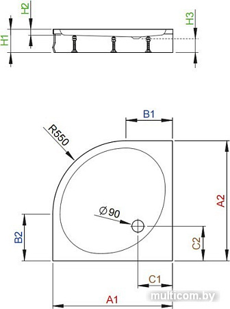 Душевой поддон Radaway Patmos A 80x80 [4S88155-03]