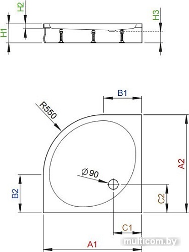 Душевой поддон Radaway Patmos A 80x80 [4S88155-03]