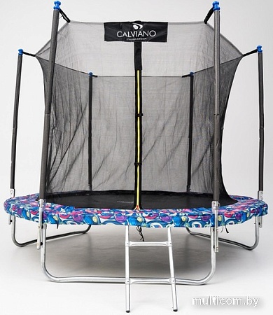 Батут Calviano Smile 252 см-8FT INSIDE с внутренней сеткой складной