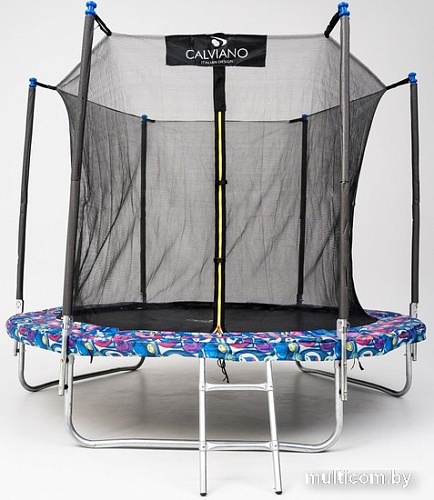 Батут Calviano Smile 252 см-8FT INSIDE с внутренней сеткой складной