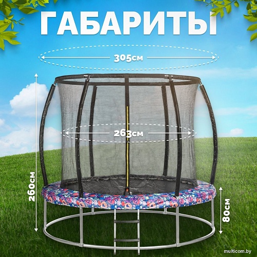 Батут Sundays Favorite Premium 10FT (смайл, с сеткой, с лестницей)