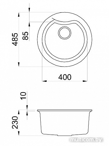 Кухонная мойка Elleci Ego Round Bianco Antico 62