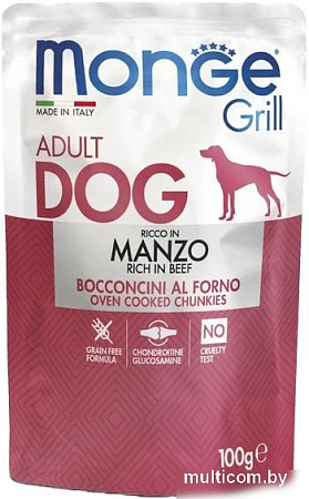 Консервированный корм для собак Monge Dog Grill с говядиной 100 г