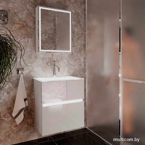 Lauter Шкаф с зеркалом Emma (с подсветкой, белый глянец)