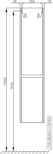 Акватон Шкаф-пенал Нортон 34 1A249403NT01L (левый, белый/дуб эндгрейн)