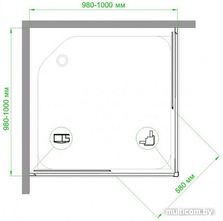 Душевой уголок Royal Bath RB100HPD-C 100x100