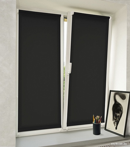Рулонные шторы Delfa Сантайм Лен СРШ-01 МД2681 (34x170, черный)