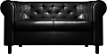 Софа Brioli Винчестер двухместный (экокожа, L22 черный/темные ножки)