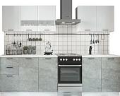 Готовая кухня ДСВ Дуся 2.0 (белый бриллиант/цемент)