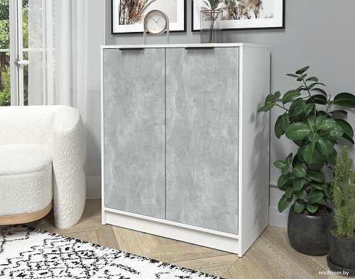 Тумба Интерлиния Концепт КТ-Т84 (бетон/белый платинум)