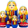 Развивающая игра Брестская Матрешка С тюльпанами в народном голландском костюме (набор 5 шт)
