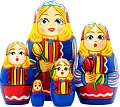 Развивающая игра Брестская Матрешка С тюльпанами в народном голландском костюме (набор 5 шт)