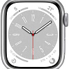 Apple Watch Series 8 LTE 45 мм (алюминиевый корпус, серебристый/белый, спортивный силиконовый ремешок)