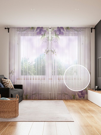 Комплект штор JoyArty Цветы за облаками 1.45x2.65 м tul_2268_145x265 (2 шт)