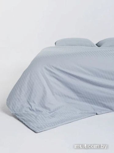 Постельное белье GoodNight Pure Страйп-сатин 1.5сп 417433 (серо-голубой)