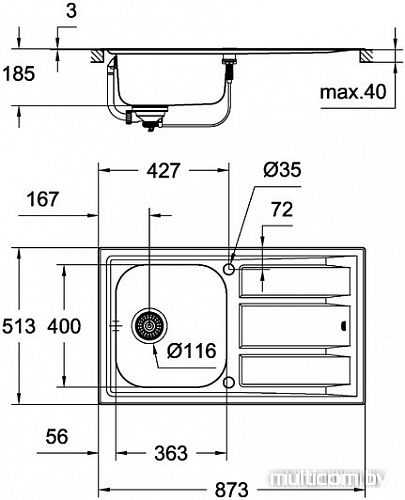 Кухонная мойка Grohe K400+ 31568SD0