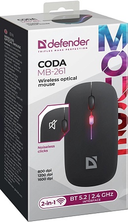 Мышь Defender Coda MB-261 (черный)