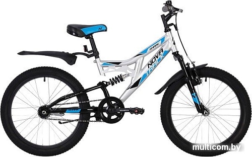 Детский велосипед Novatrack Shark 20 20SS1V.SHARK.SL20 (серебристый/черный, 2020)