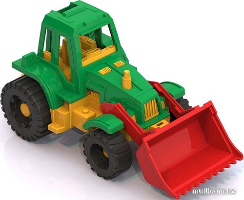 Игрушечный транспорт Нордпласт Трактор Ижора с грейдером 151 (зеленый/красный)
