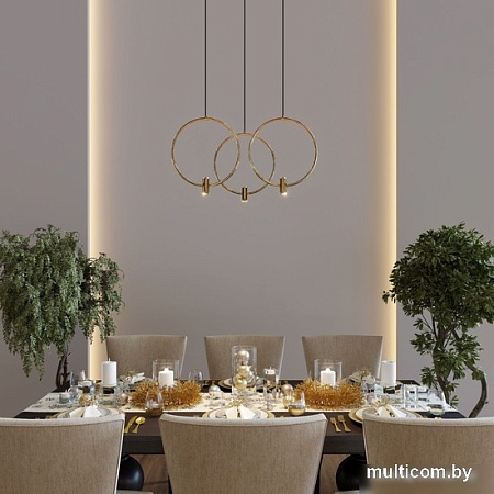 Подвесная люстра Евросвет 50257/3 LED черный/ латунь