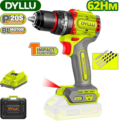 Ударная дрель-шуруповерт Dyllu DTCDP6281 (с 1-м АКБ)