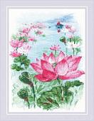 Набор для вышивания Риолис Поле лотосов. Рыбак № 1870