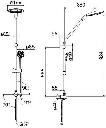 Душевая система Milardo 2503F21M76