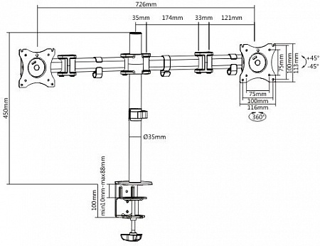 Кронштейн Brateck LDT07-C024