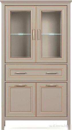 Шкаф-витрина BRW Classic REG2W2D1S/170 с подсветкой (глиняный серый)