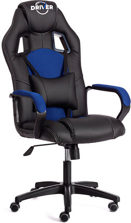 Кресло TetChair Driver (иск.кожа/ткань, черный/синий)