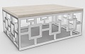 Журнальный столик Hype Mebel Лок 60x80 (белый/древесина белая)