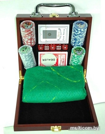 Настольная игра Zez Набор для покера в чемодане 100 фишек с номиналом 6641-M1