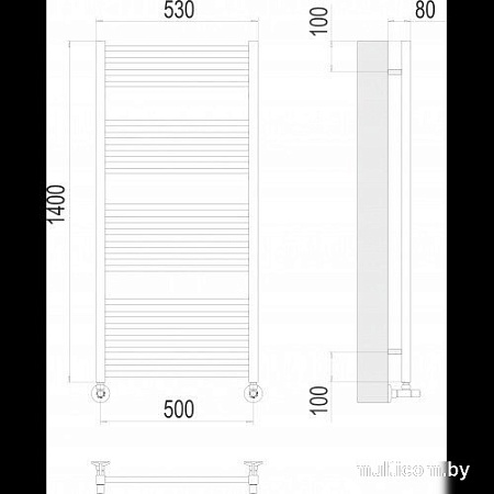 Полотенцесушитель TERMINUS Ватикан П22 500x1400 (хром)