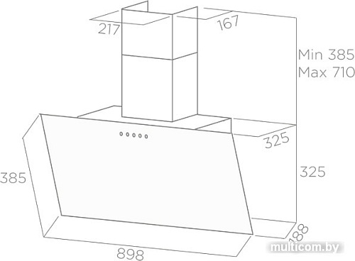 Кухонная вытяжка Elica Shire IX BL/A/90