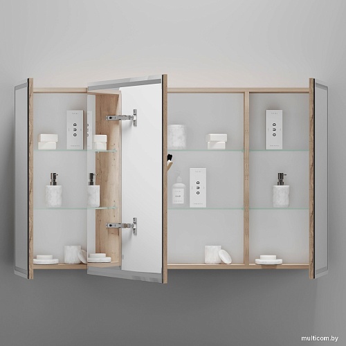 Sancos Шкаф с зеркалом Mirror MI120EG (с LED подсветкой, дуб галифакс натуральный)