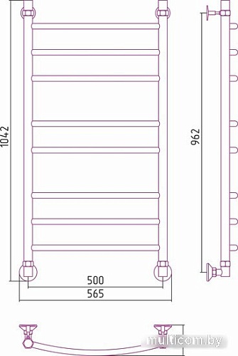Полотенцесушитель Сунержа Аксиома-20 100x50 00662-1050