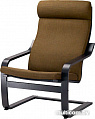 Интерьерное кресло Ikea Поэнг (черно-коричневый/шифтебу темно-синий) 593.028.02