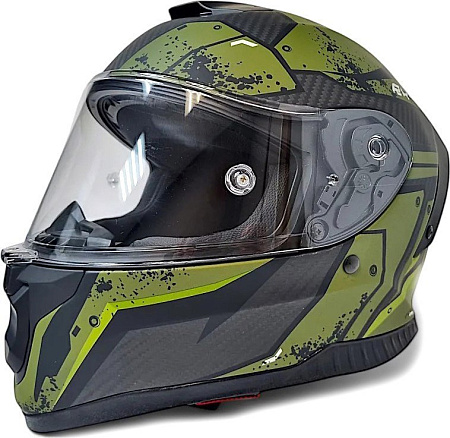 Мотошлем AIM RH365 365-013-XL (XL, Carbon Renault Green)