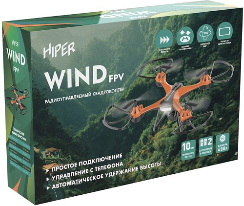 Квадрокоптер Hiper Wind FPV (черный/оранжевый)