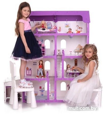 Krasatoys Коттедж Александра с мебелью 000253 (белый/сиреневый)