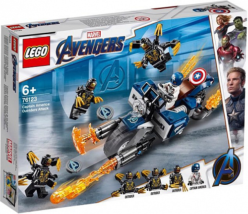 Конструктор LEGO Marvel Super Heroes 76123 Капитан Америка: Атака Аутрайдеров