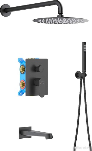 Душевая система Aquatek Оберон AQ1273MB (черный матовый)