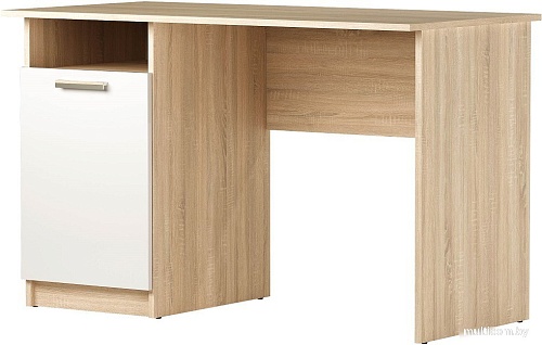 Стол Памир ПКС-12 (дуб сонома/белый глянец)