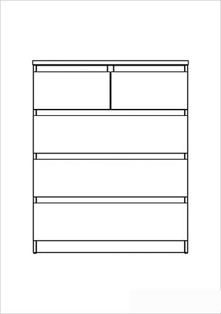 Комод Mio Tesoro Мальта 5 ящиков 80x99 2.05.02.080.1 (белый)